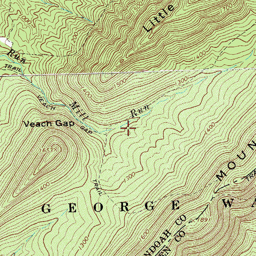 Topographic Map of Little Crease Shelter, VA
