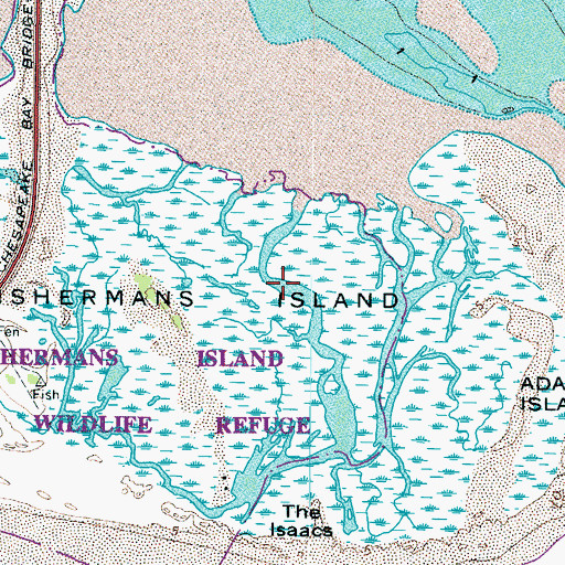 Topographic Map of Fisherman Island National Wildlife Refuge, VA