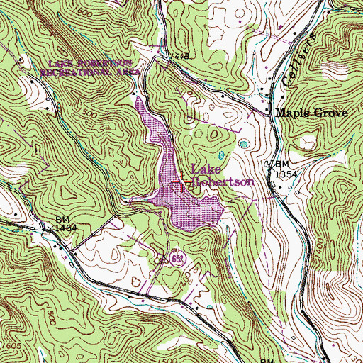 Topographic Map of Lake Robertson, VA