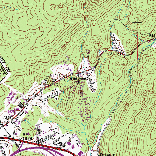 Topographic Map of Altamont Church, VA