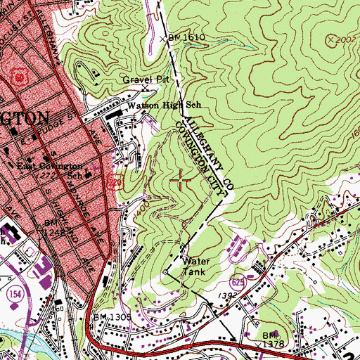 Topographic Map of James River Ranger District, VA