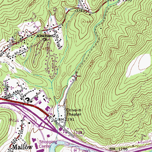 Topographic Map of James River Work Center, VA