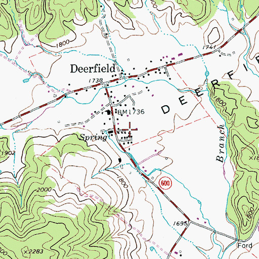 Topographic Map of Deerfield Guard Station, VA