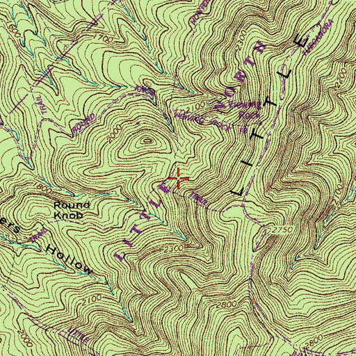 Topographic Map of Round Knob Trail, VA