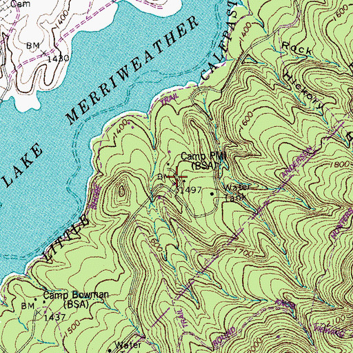 Topographic Map of Camp PMI, VA