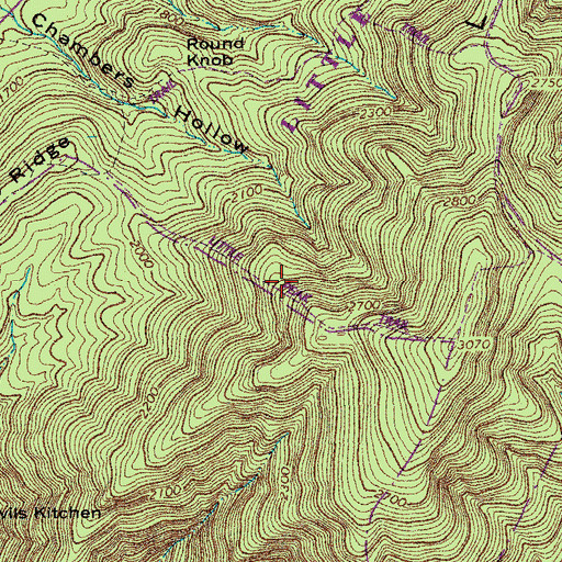 Topographic Map of Little Peak Trail, VA
