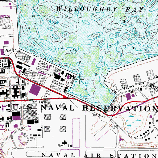 Topographic Map of Boush Creek (historical), VA