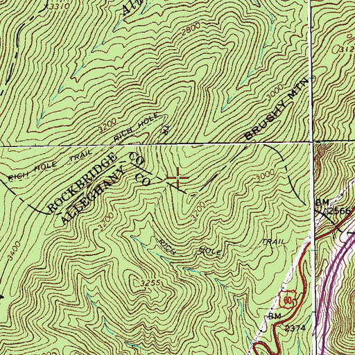 Topographic Map of Rich Hole, VA