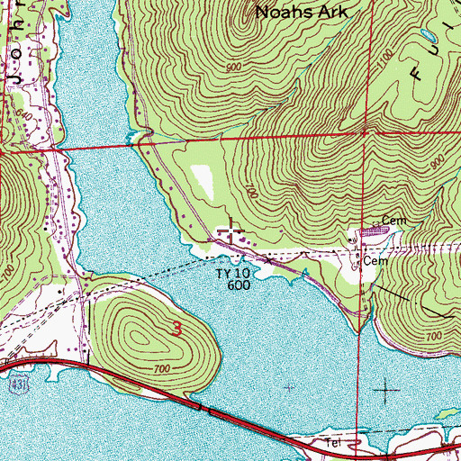 Topographic Map of Pine Shores, AL