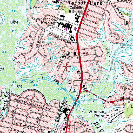 Topographic Map of East Haven, VA