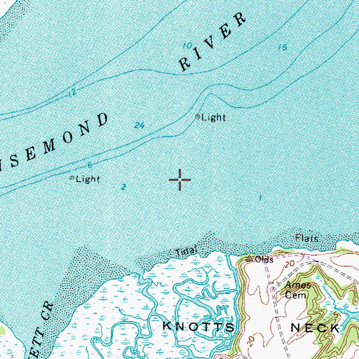 Topographic Map of Halfpone Shoal, VA