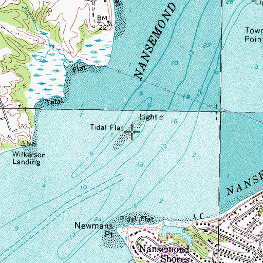 Topographic Map of Great Shoal, VA
