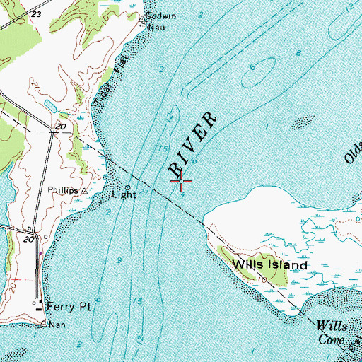 Topographic Map of Ferry Point Wharf, VA