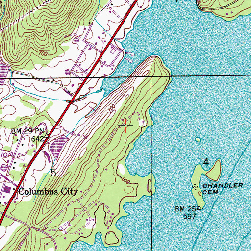 Topographic Map of Camp Trico, AL