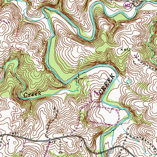 Topographic Map of Milltown Creek, VA