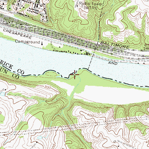 Topographic Map of Quarter Branch, VA