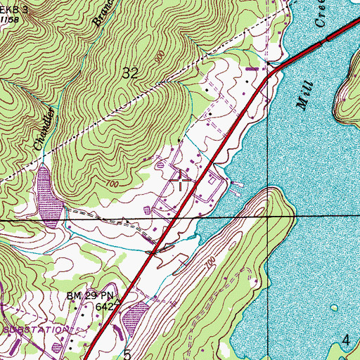 Topographic Map of Miller Subdivision, AL