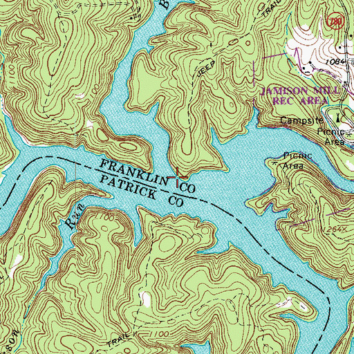 Topographic Map of Beards Creek, VA