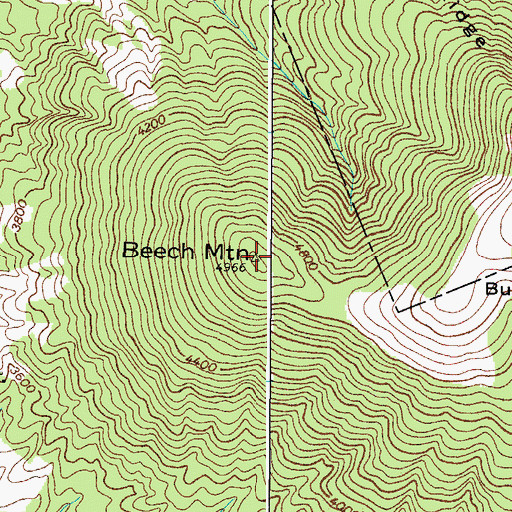 Topographic Map of Beech Mountain, VA