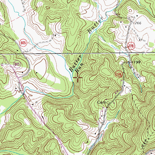 Topographic Map of Butter Run, VA