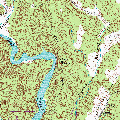 Topographic Map of Calico Rock, VA