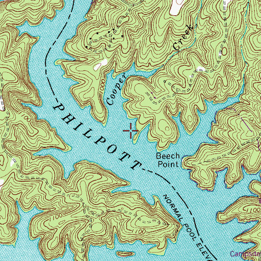 Topographic Map of Cooper Creek, VA