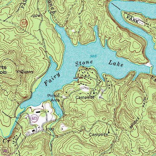 Topographic Map of Fairy Stone Lake, VA