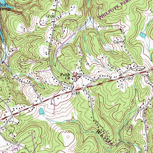 Topographic Map of Faith Church, VA