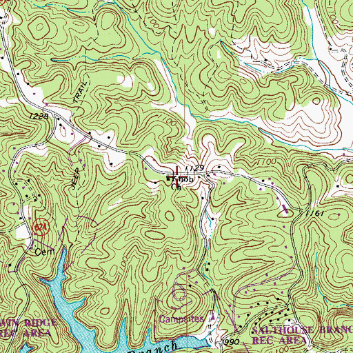 Topographic Map of Knob Church, VA