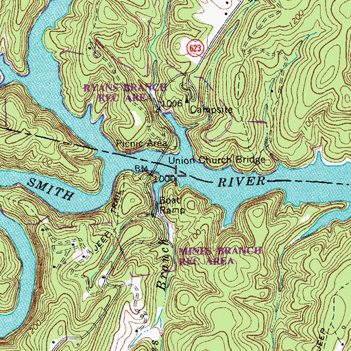 Topographic Map of Mines Branch, VA