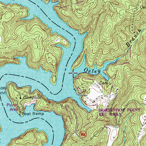 Topographic Map of Osley Branch, VA