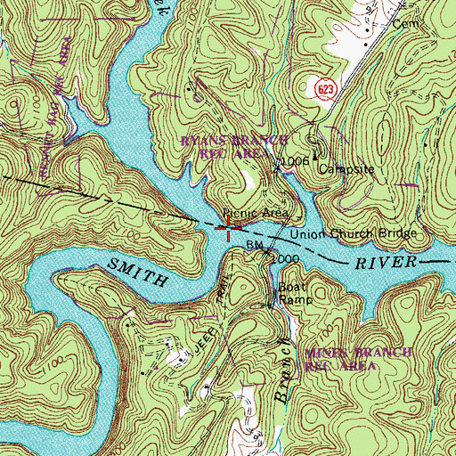 Topographic Map of Rennet Bag Creek, VA