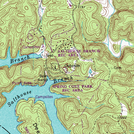 Topographic Map of Salthouse Branch Campsite, VA