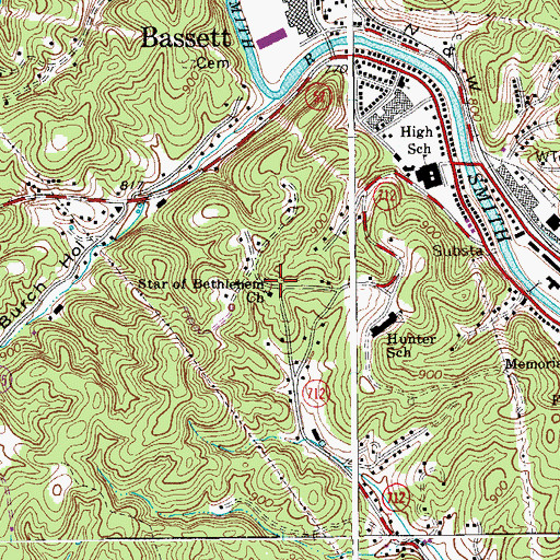 Topographic Map of Star of Bethlehem Church, VA