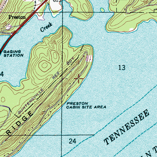 Topographic Map of Preston Subdivision, AL
