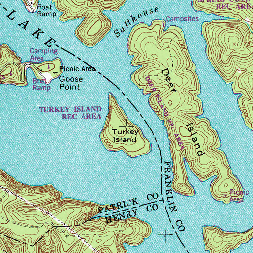 Topographic Map of Turkey Island, VA