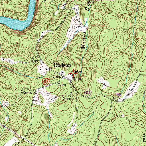 Topographic Map of Union Church, VA