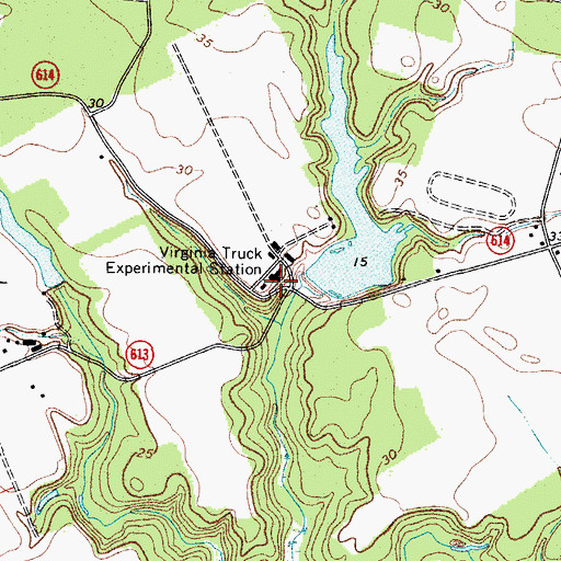 Topographic Map of Virginia Truck and Experimental Station Dam, VA