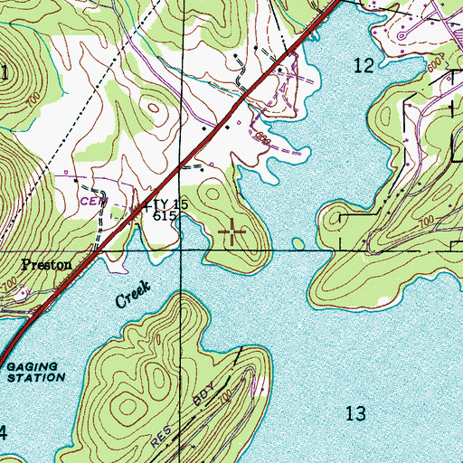 Topographic Map of Saint Bernard College Camp, AL