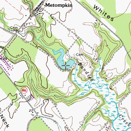 Topographic Map of Bundick Pond, VA