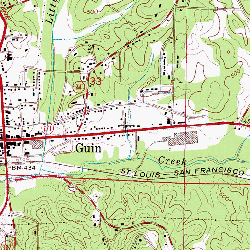 Topographic Map of First Freewill Baptist Church, AL