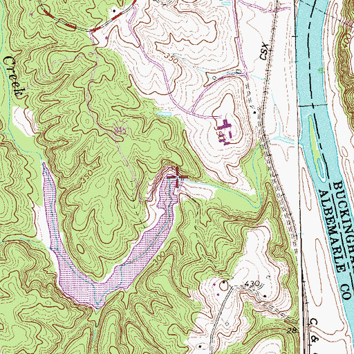 Topographic Map of Totier Creek Dam, VA