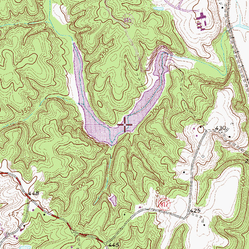 Topographic Map of Totier Creek Reservoir, VA