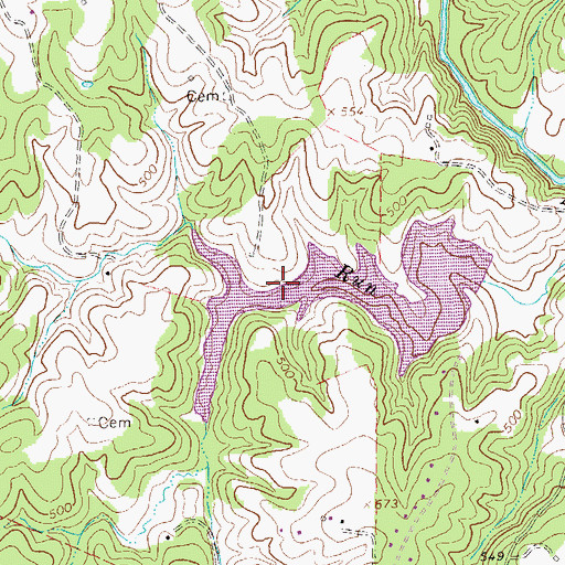 Topographic Map of Cris Green Dam, VA