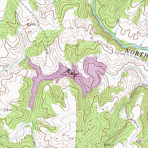 Topographic Map of Chris Greene Lake, VA