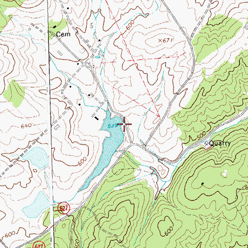 Topographic Map of Olympic Dam, VA