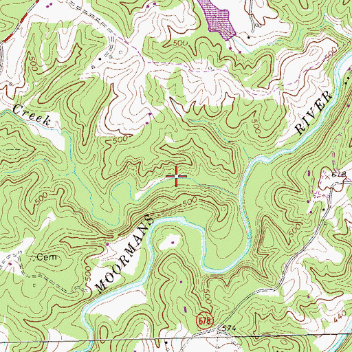 Topographic Map of Laughlins Dam, VA