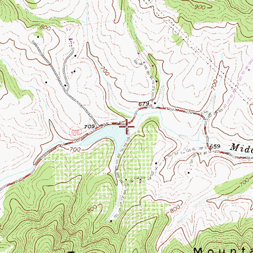 Topographic Map of Sego Dam, VA