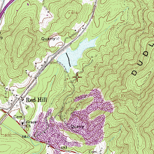 Topographic Map of Superior Stone Company Dam, VA