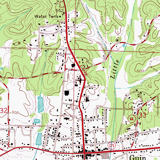Topographic Map of Marion County High School, AL